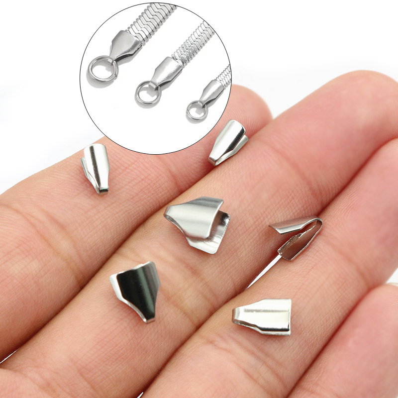 Charm Bracelet Beads - 100 Stück Edelstahl 2-7mm Flachs chnüre