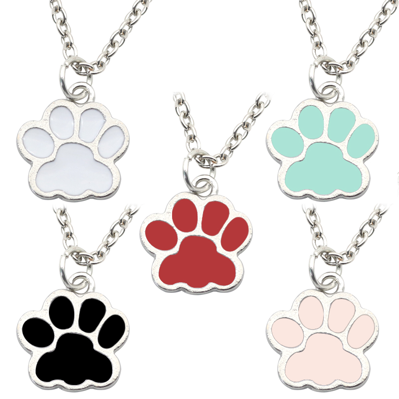 Mens Dog Tag Necklace - Mode Hund Pfote Katze Fußabdruck Halskette