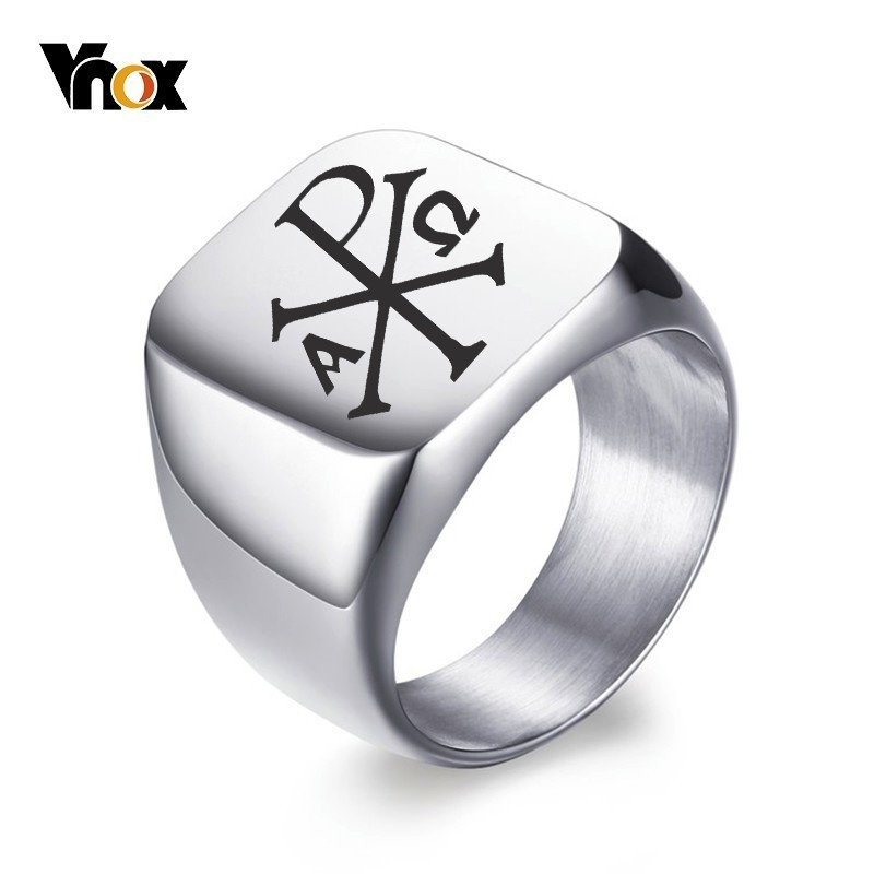 Mens Signet Ring - Vnox Freies Personalisierte Stempel Ring Für