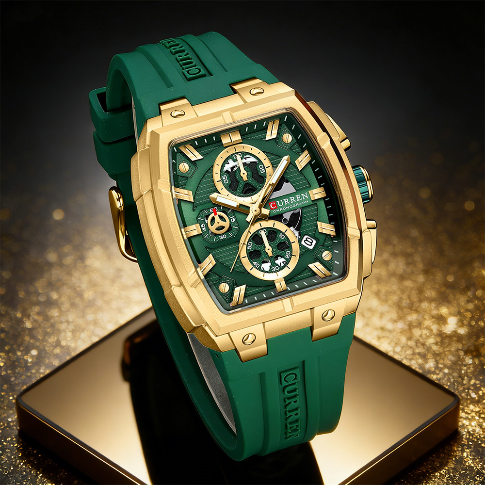 Jewelry And Watches - CURREN Luxus-Vintage-Uhr für Herren, Sport-Chronograph, Quarz-Armbanduhr