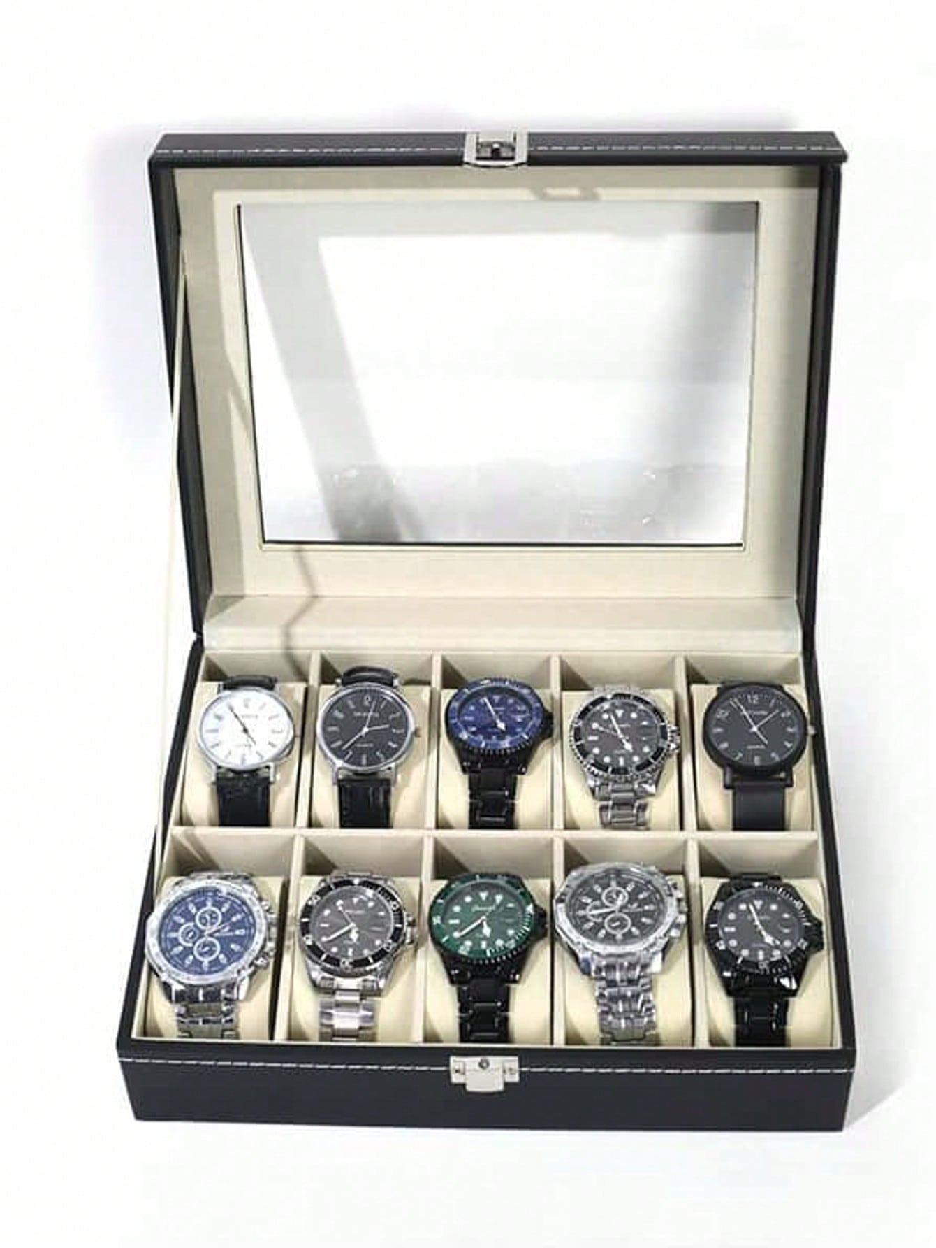 Jewelry Watches For Women - Leder-Uhrenbox mit Schloss, Große Uhren-Vitrine, Hochwertiger