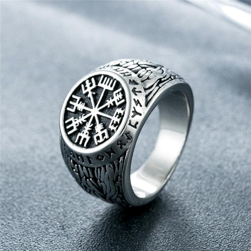 Mens Signet Ring - Vintage Wikinger Rune Siegel skandi navis