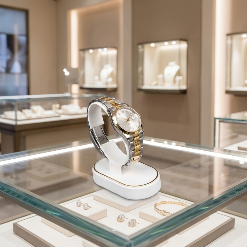Jewelry Or Watches - Uhrenständer, weißer Armbandständer, moderner Schmuckvitrinenständer, geeignet