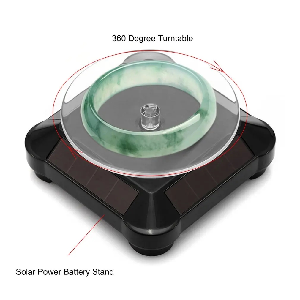 Jewelry Or Watches - 1 Stück 360-Grad-Drehbare Präsentationsplattform mit Solar-