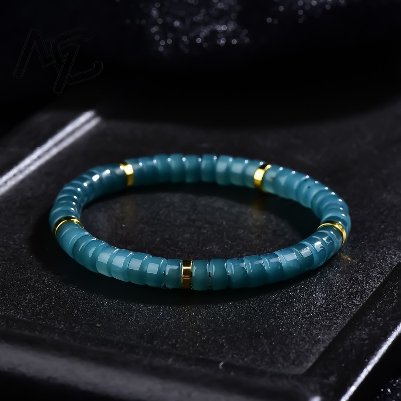 Charm Bracelet Beads - Natürliche Jadeit Blauwasser Abakus-Perlen Spacer-Armband Luxus-Qualitätsschmuck
