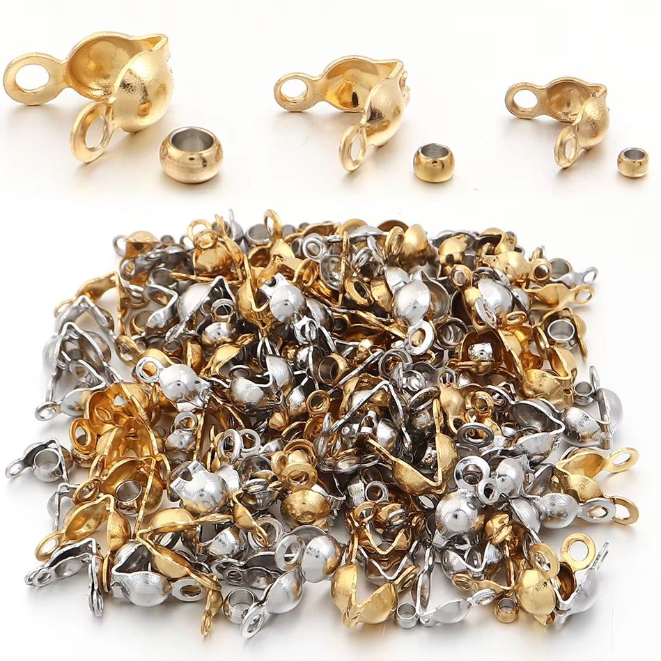 Charm Bracelet Beads - 40-200 Stück Edelstahl-Verbinder Verschlüsse Crimp-Endperlen Schmuckset