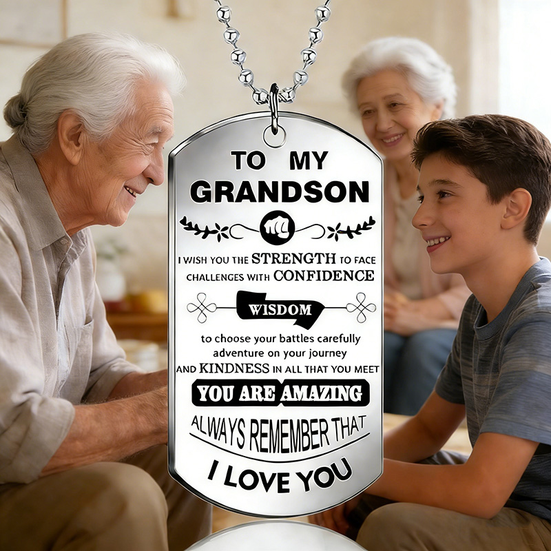 Mens Dog Tag Necklace - An meinen Enkel inspirierende Halskette, große