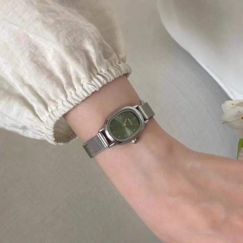 Jewelry Watches For Women - Kleine Oval Zifferblatt Grüne Uhr Einfache