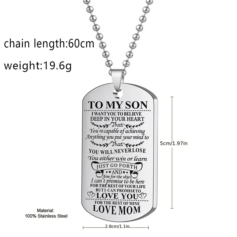 An meinen Sohn inspirierende H – Mens Dog Tag Necklace Bewertung und Preis