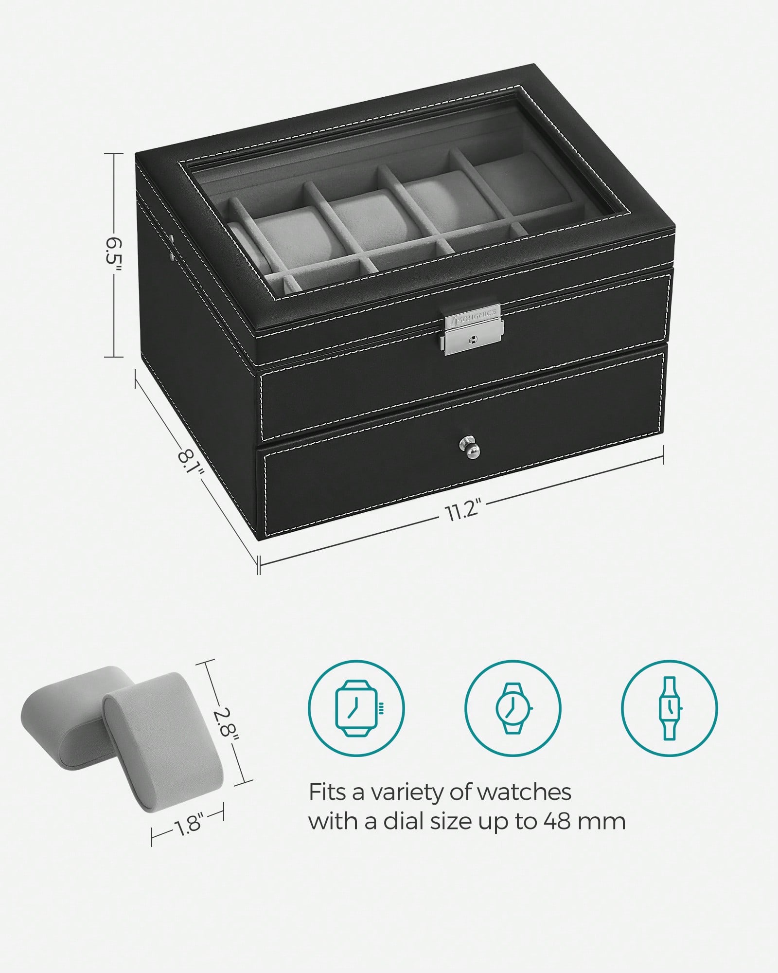 20-Fächer Uhrenbox mit Glasdec – Jewelry Watches For Women Bewertung und Preis