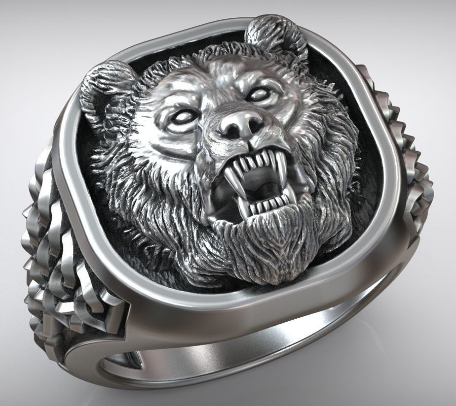 22g Wikinger-Bärenkopf Nordisc – Mens Signet Ring Bewertung und Preis