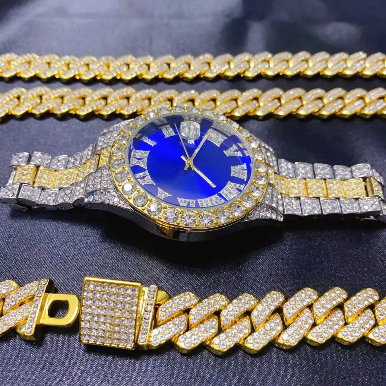 3-teiliges Hip-Hop Kalenderuhr – Icebox Jewelry Watches Bewertung und Preis