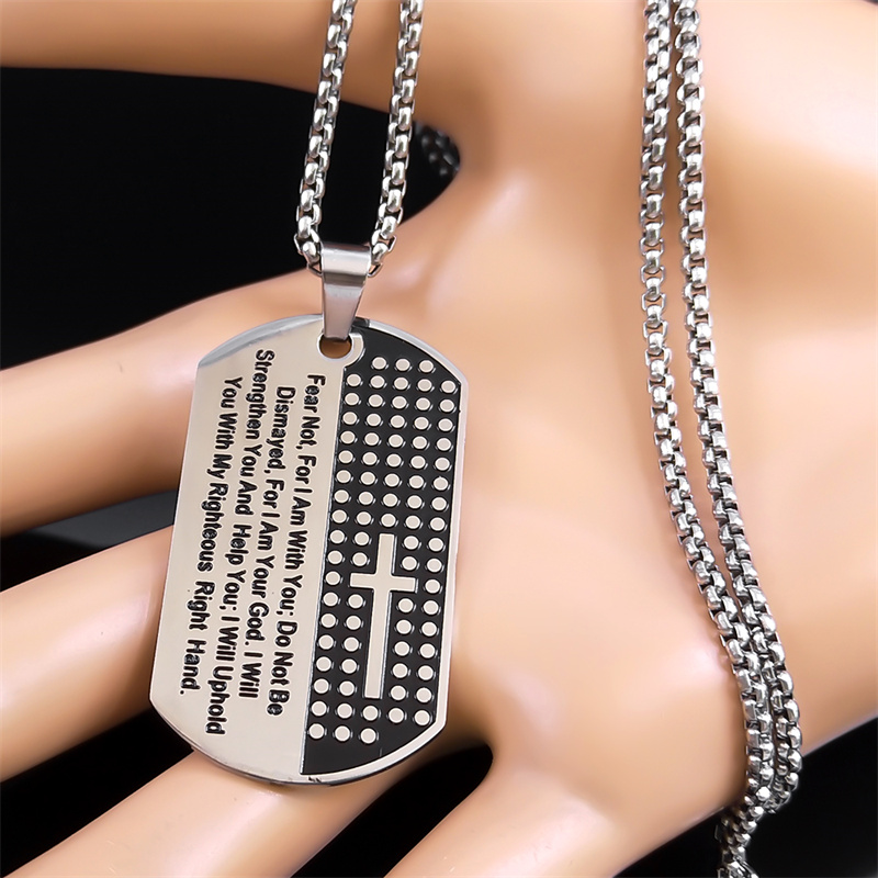 Fear Not for I Am with You Chr – Mens Dog Tag Necklace Bewertung und Preis