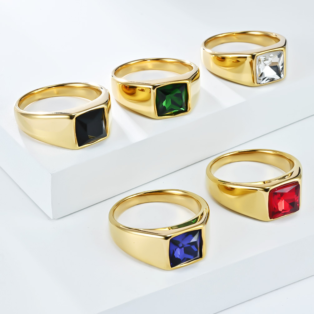 Edelstahl-Siegelring mit glänz – Mens Signet Ring Bewertung und Preis
