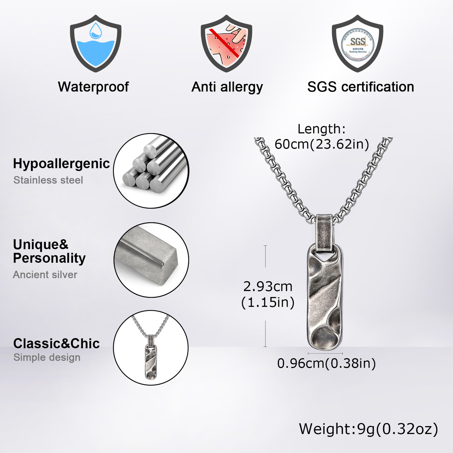 Kleine Dogtag-Anhänger-Halsket – Mens Dog Tag Necklace Bewertung und Preis
