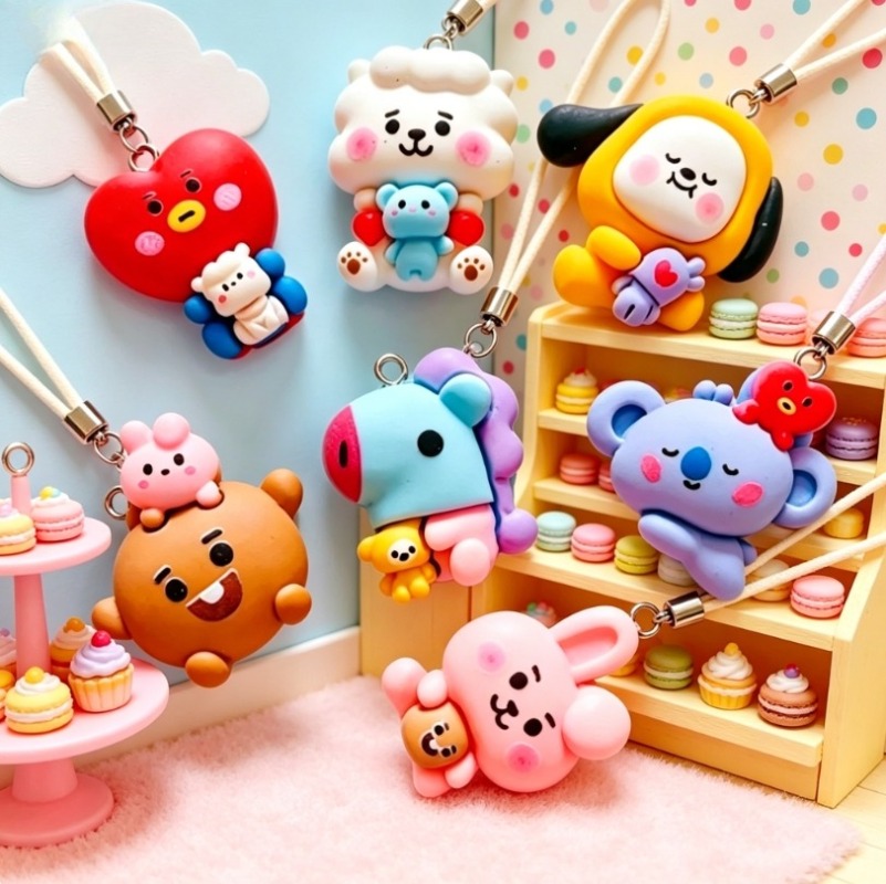 7 Stück BT21 Harz-Cartoon-Anhä – Charm Bracelet Beads Bewertung und Preis