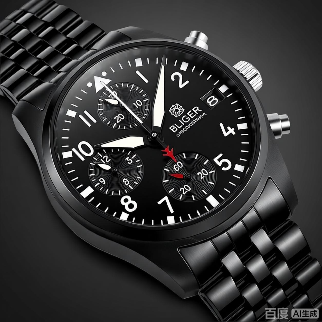 BLIGER Vollschwarze, gebürstet – Jewelry And Watches Bewertung und Preis