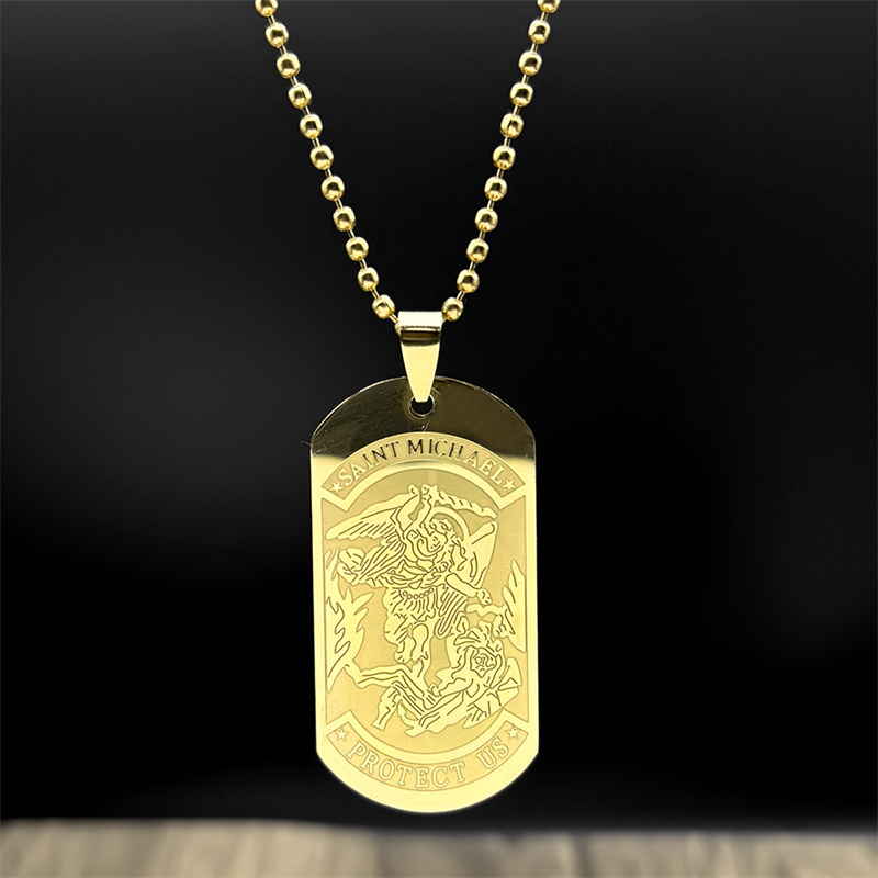 Saint Michael schützen uns Erz – Mens Dog Tag Necklace Bewertung und Preis