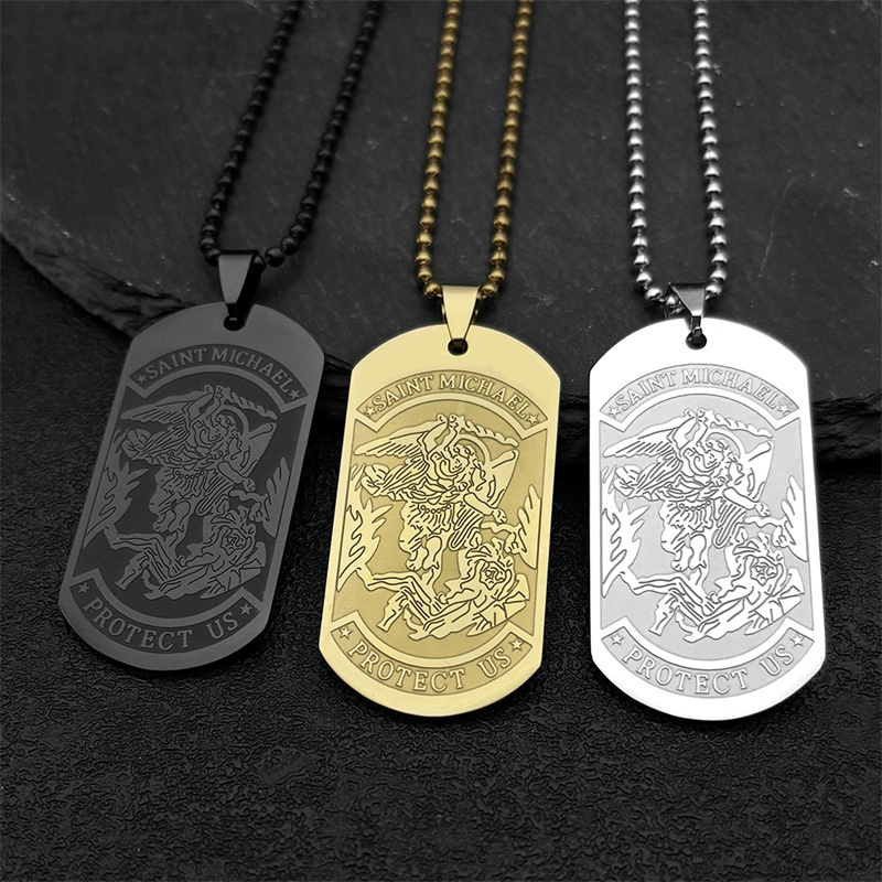 Saint Michael schützen uns Erz – Mens Dog Tag Necklace Bewertung und Preis