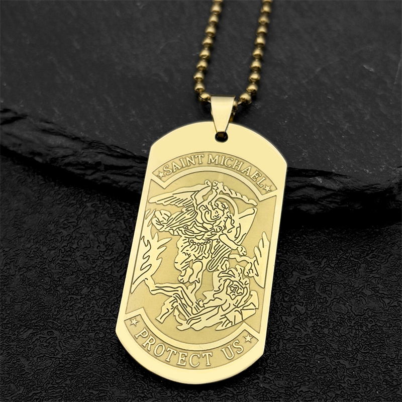 Saint Michael schützen uns Erz – Mens Dog Tag Necklace Bewertung und Preis