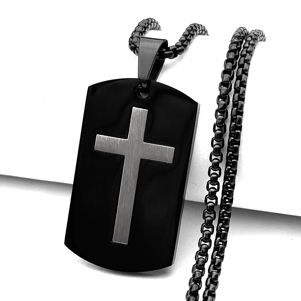 Militärische Zweifarbige Kreuz – Mens Dog Tag Necklace Bewertung und Preis