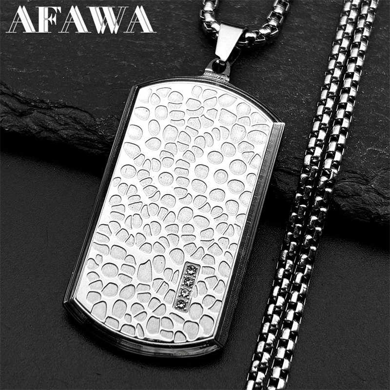Retro Edelstahl Unregelmäßige  – Mens Dog Tag Necklace Bewertung und Preis